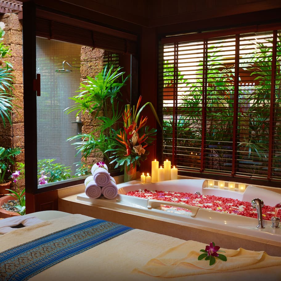 Hot tub, body treatments, mud baths, aromatherapy, body wraps