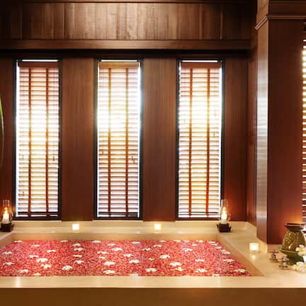 Hot tub, body treatments, mud baths, aromatherapy, body wraps