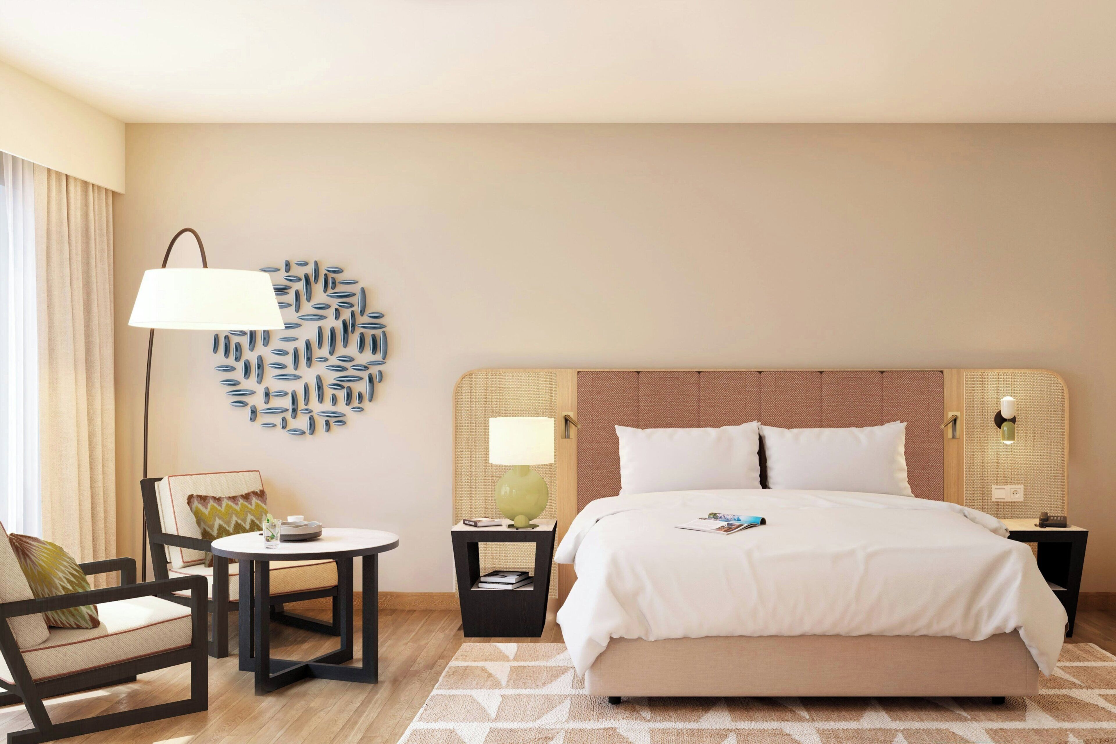 Literie de qualité supérieure, matelas mémoire de forme, minibar