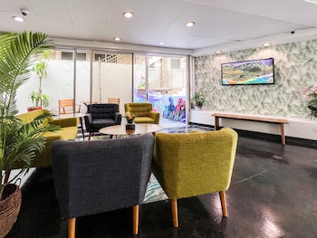 Sitting area in hotel lobby at Stay Hotel Waikiki