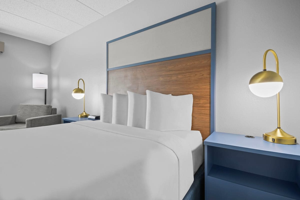 Room, 1 Queen Bed, Accessible, Non Smoking | In-room safe, desk, iron/ironing board, free cribs/infant beds