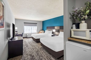 Standard Room, 2 Queen Beds, Non Smoking, Refrigerator & Microwave | Pillowtop beds, in-room safe, desk, laptop workspace