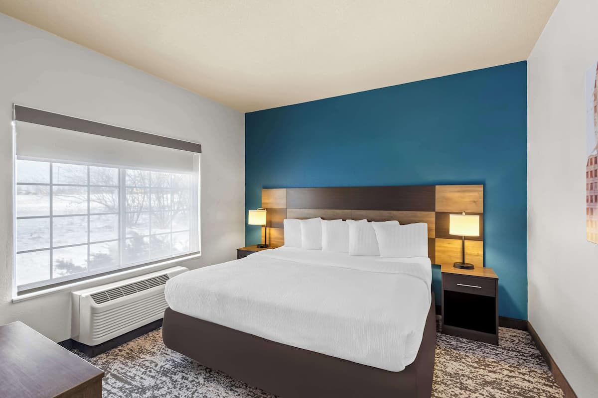 Suite, 1 King Bed, Non Smoking, Jetted Tub (Living Room;with Sofabed) | Pillowtop beds, in-room safe, desk, laptop workspace