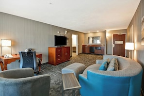 1 bedroom, desk, laptop workspace, blackout curtains