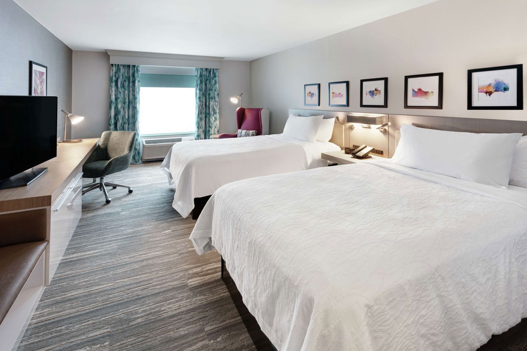 Premium bedding, pillow-top beds, in-room safe, desk