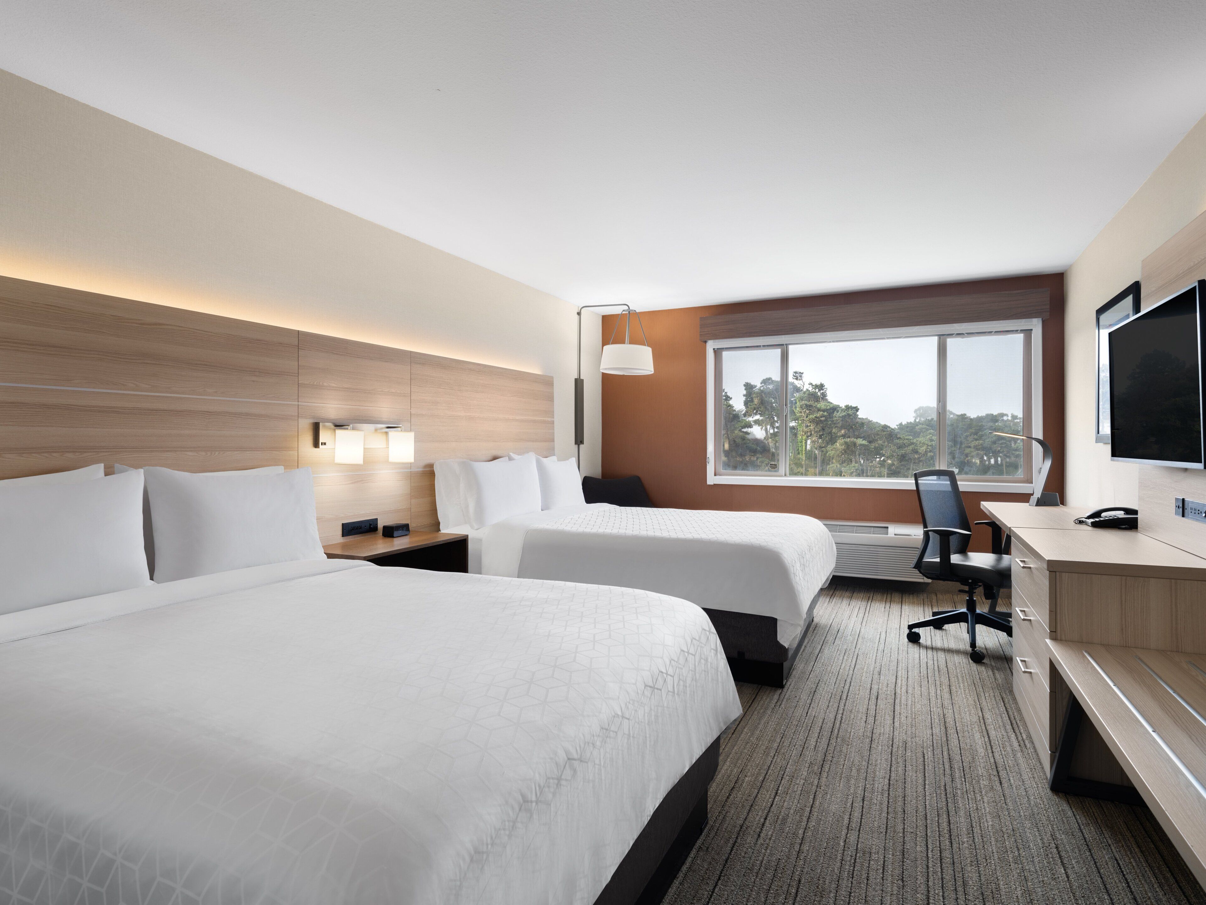 standard room, 2 queen beds (forest view) | in-room safe, desk, blackout curtains, iron/ironing board