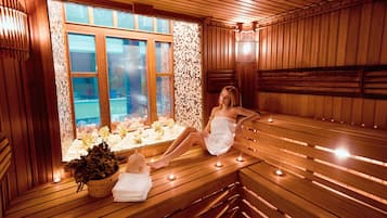 Sauna, body treatments, aromatherapy, hot stone massages, Thai massages