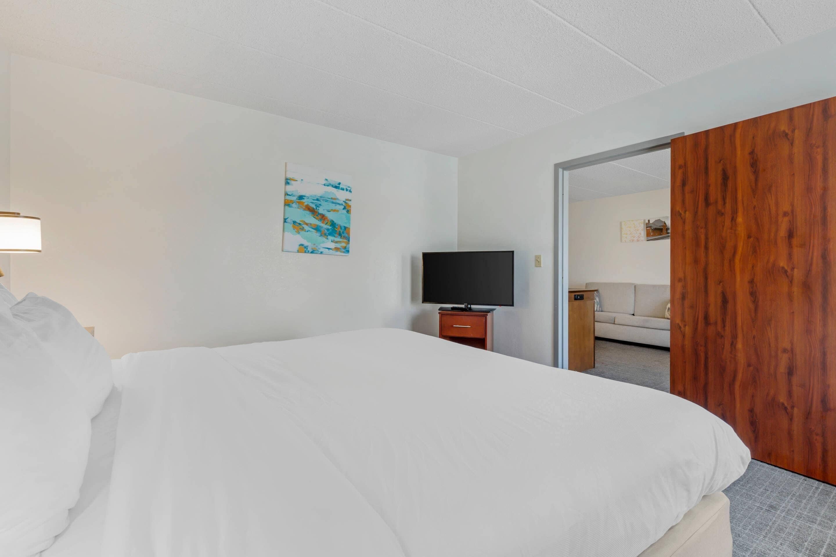 Hypo-allergenic bedding, desk, blackout curtains, soundproofing