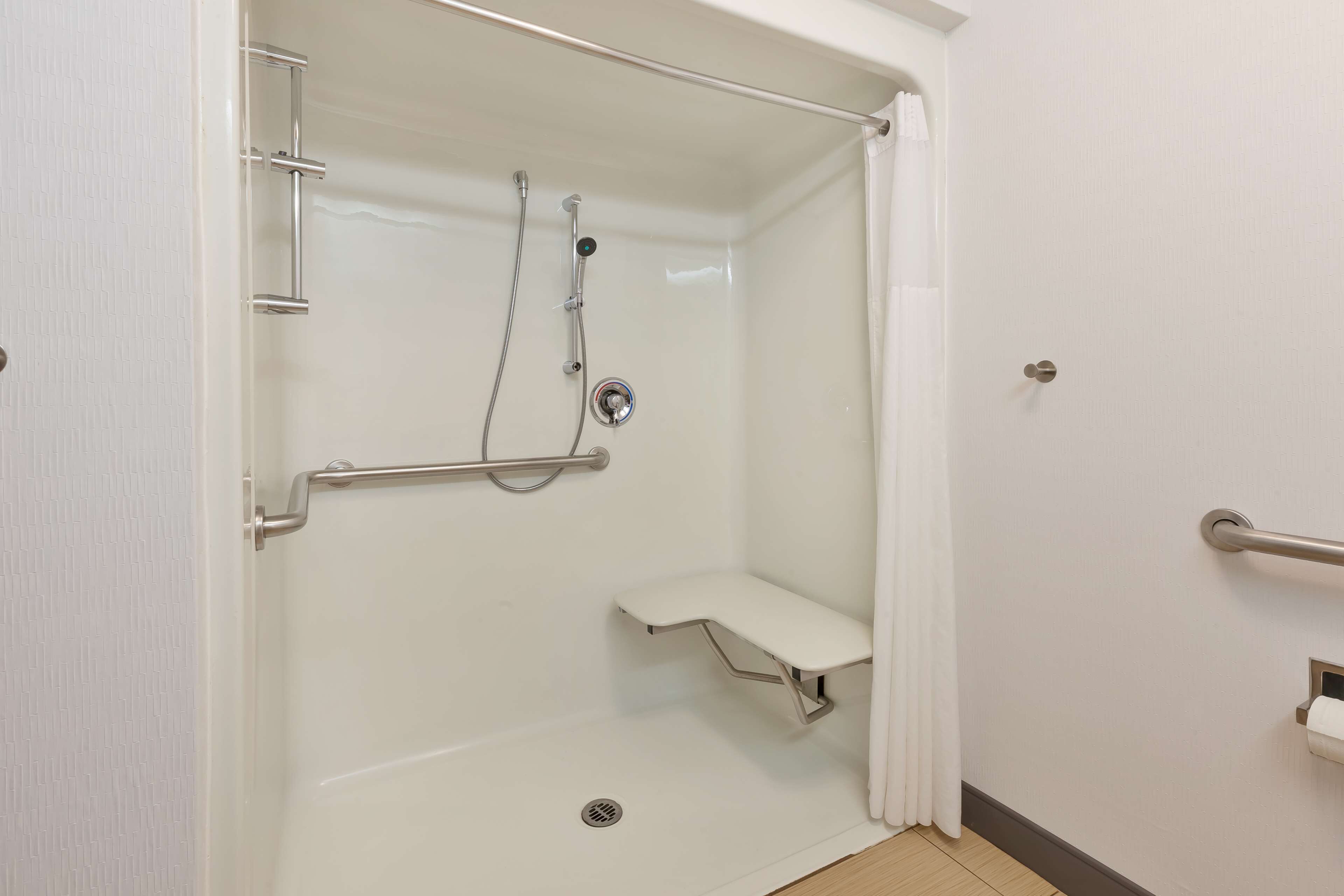 room, 2 queen beds, accessible, non smoking | bathroom shower