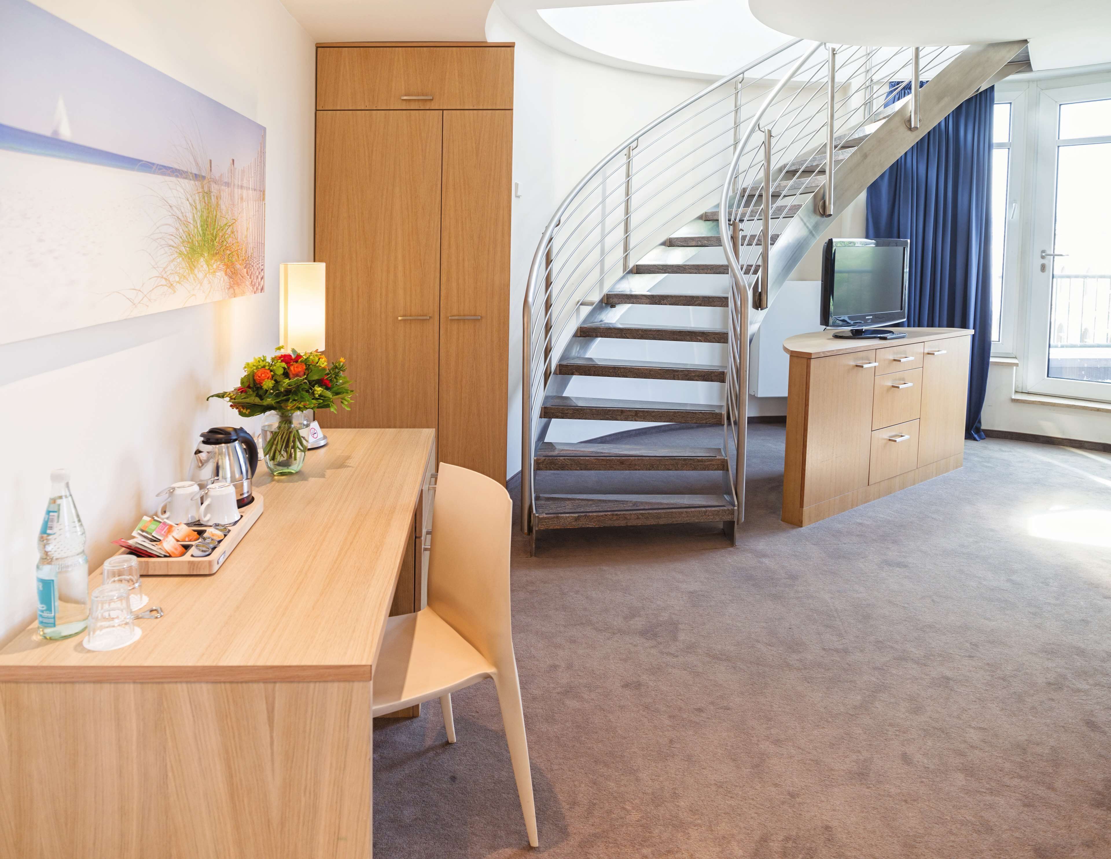 Suíte júnior, 1 cama de casal | Roupas de cama antialérgicas, escrivaninha