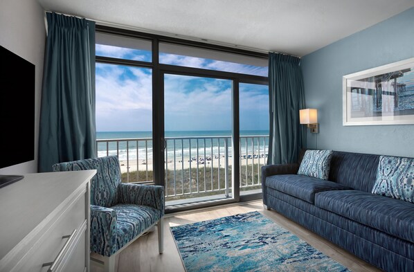 One bedroom One bathroom Non-Smoking condo | Living area | 50-inch flat-screen TV with cable channels - Maritime Beach Club (North Myrtle Beach)