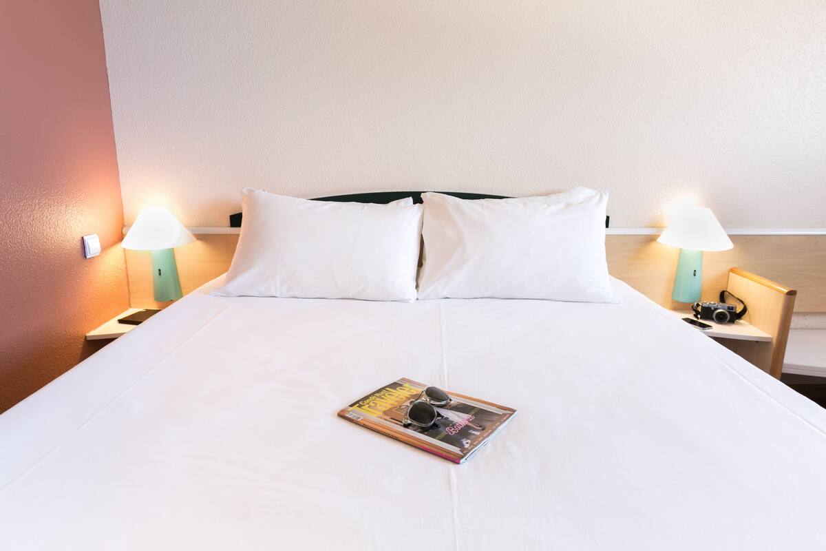 memory-foam beds, blackout curtains, soundproofing, iron/ironing board