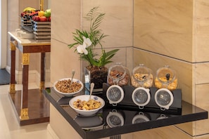 Daily buffet breakfast (EUR 24 per person)