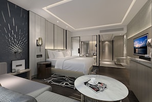 Literie de qualité, couette en duvet, minibar, coffre-fort