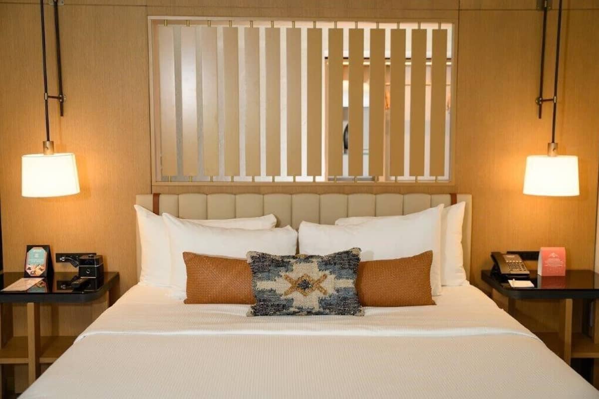 Hypo-allergenic bedding, blackout drapes, iron/ironing board