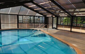 Indoor pool, sun loungers