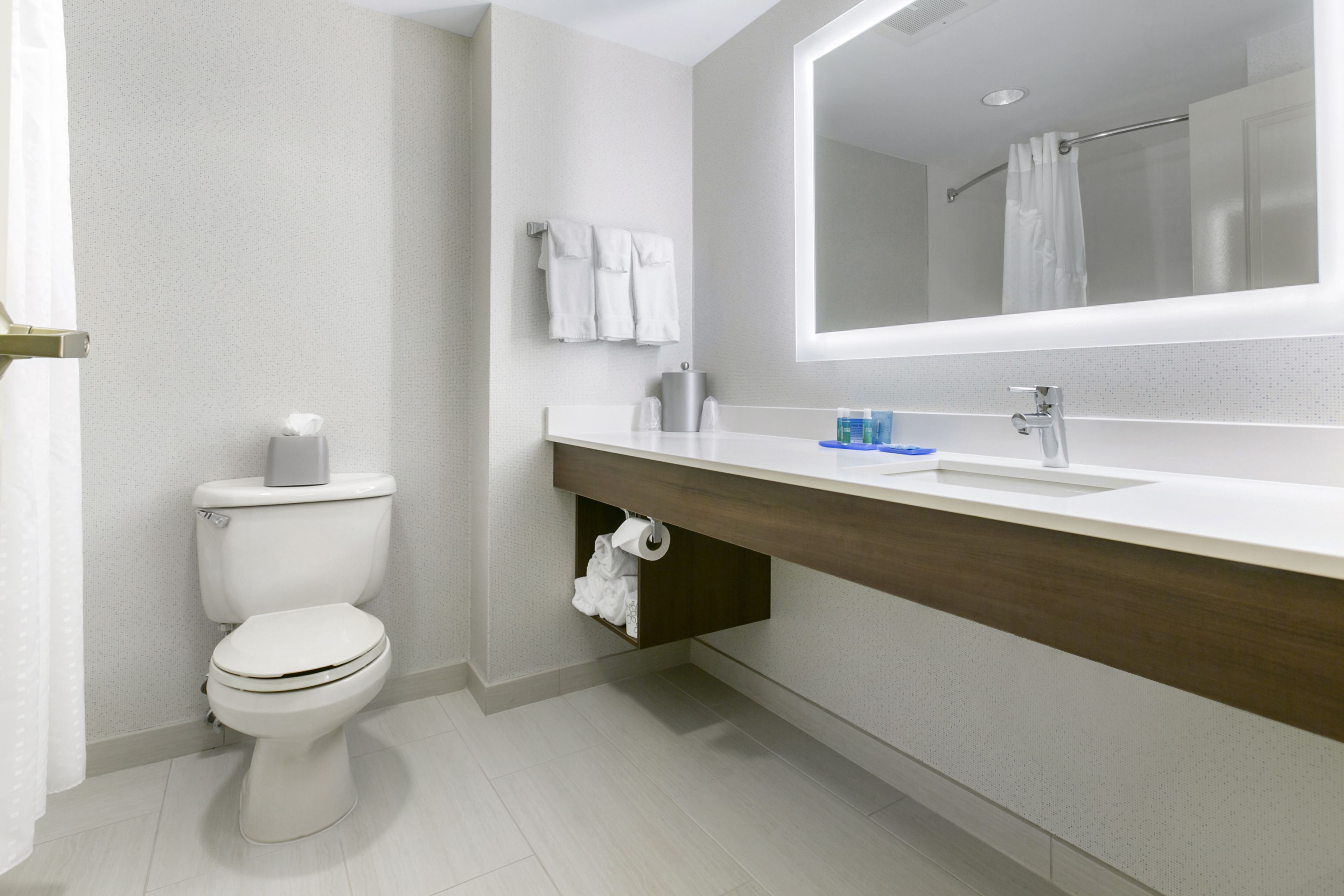 free toiletries, hair dryer, towels