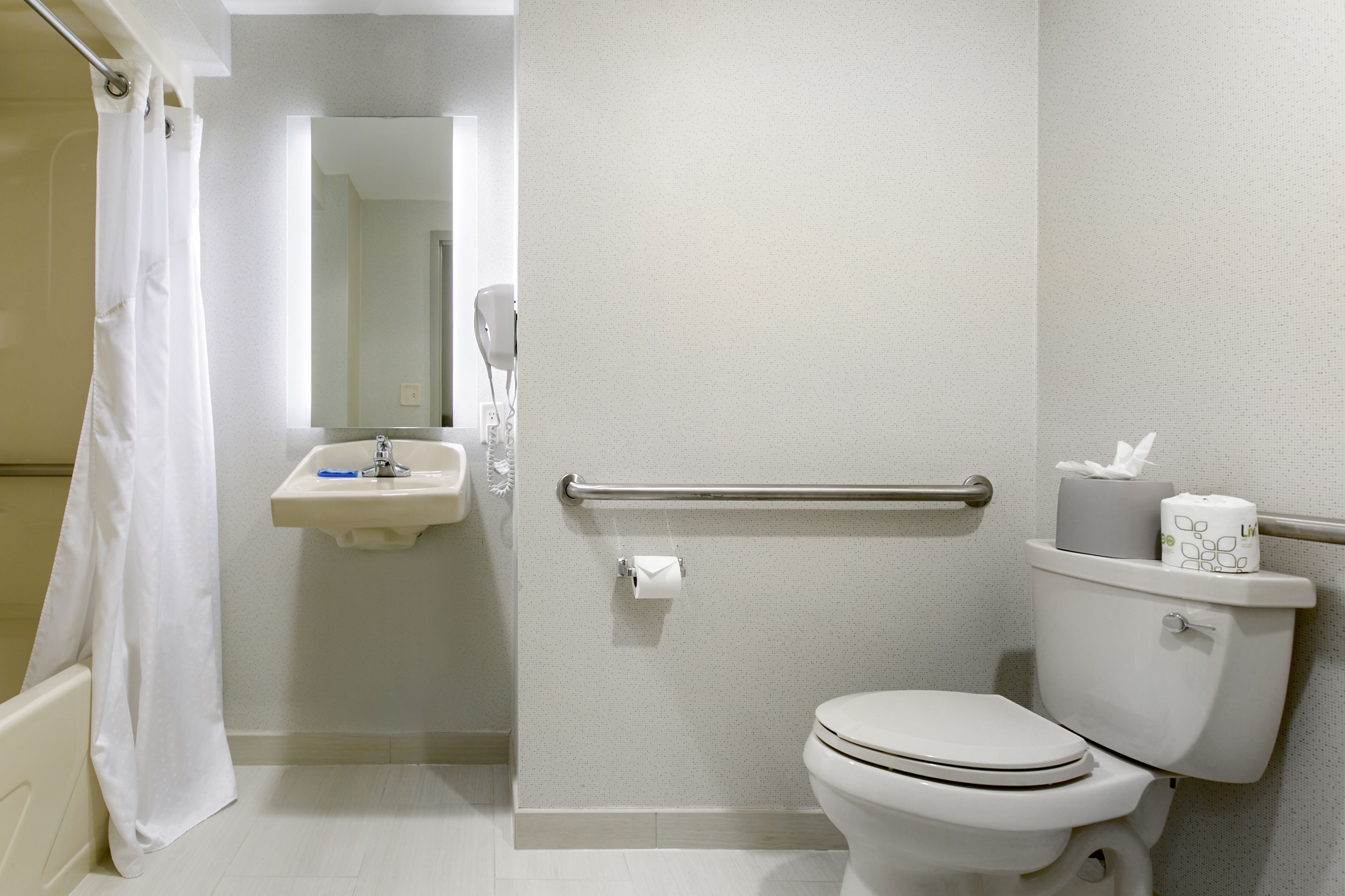 Un baño con inodoro, lavabo y zona de ducha.