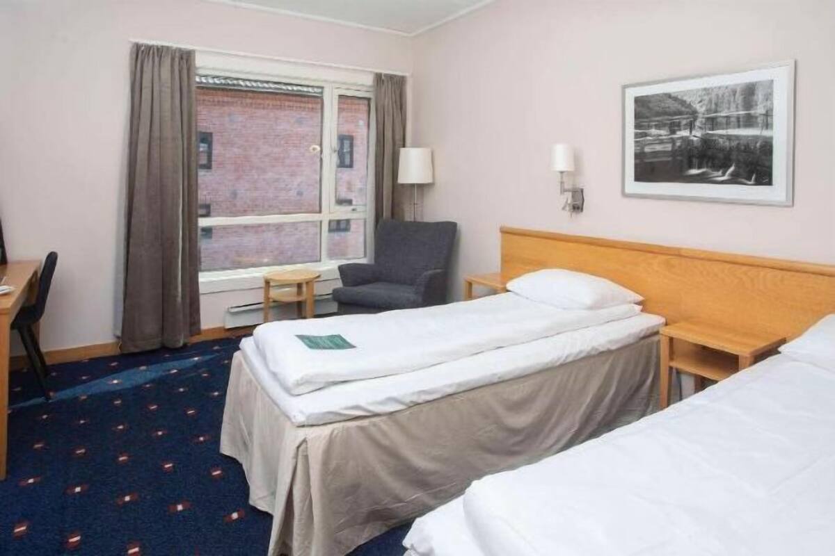 Blackout curtains, iron/ironing board, bed sheets