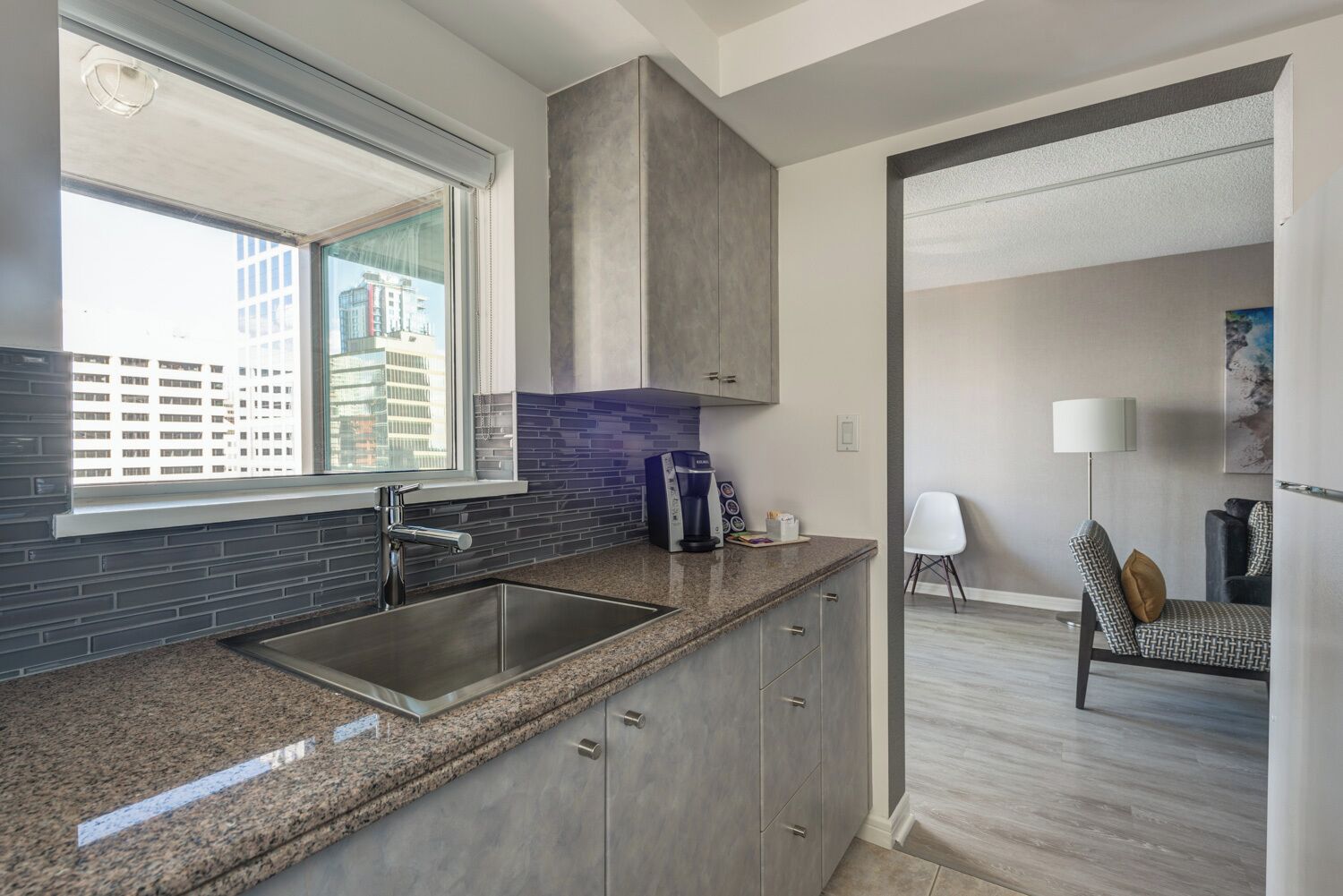 standard 2-bedroom suite (1 king + 2 twins) | private kitchen | fridge, microwave, oven, stovetop