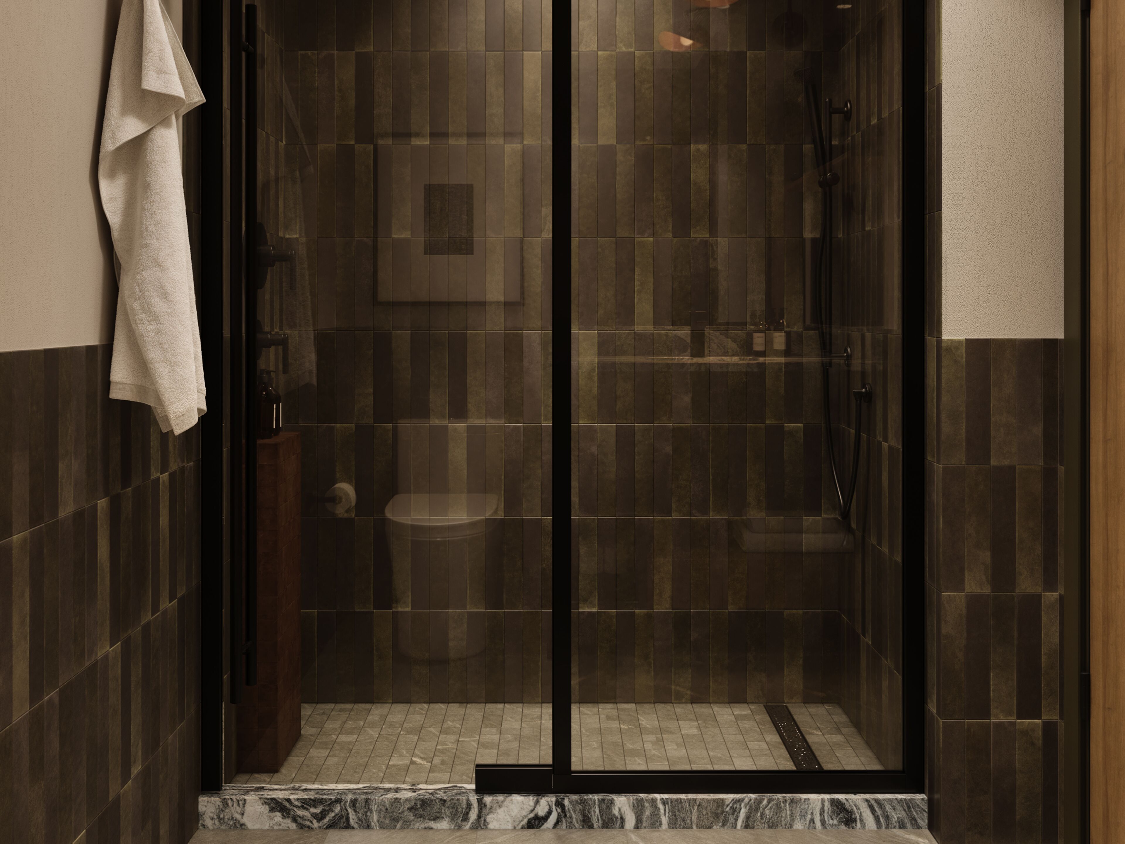 premium room, 1 king bed, pets not allowed, mountain view | bathroom | shower, designer toiletries, hair dryer, bathrobes