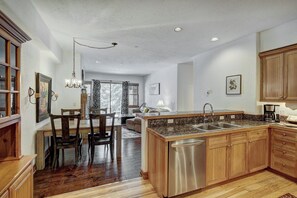 Condo, 2 Bedrooms | Private kitchen | Fridge, microwave, oven, stovetop - Lodge at Brookside, A Vail Resorts Property (Avon)