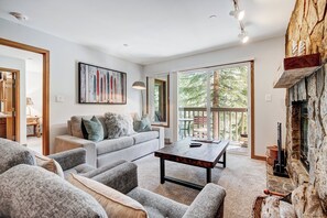 Condo, 2 Bedrooms | Living area | TV, fireplace - Townsend Place, A Vail Resorts Property (Avon)
