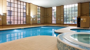 Indoor pool, open 6:30 AM to 10:00 PM, sun loungers