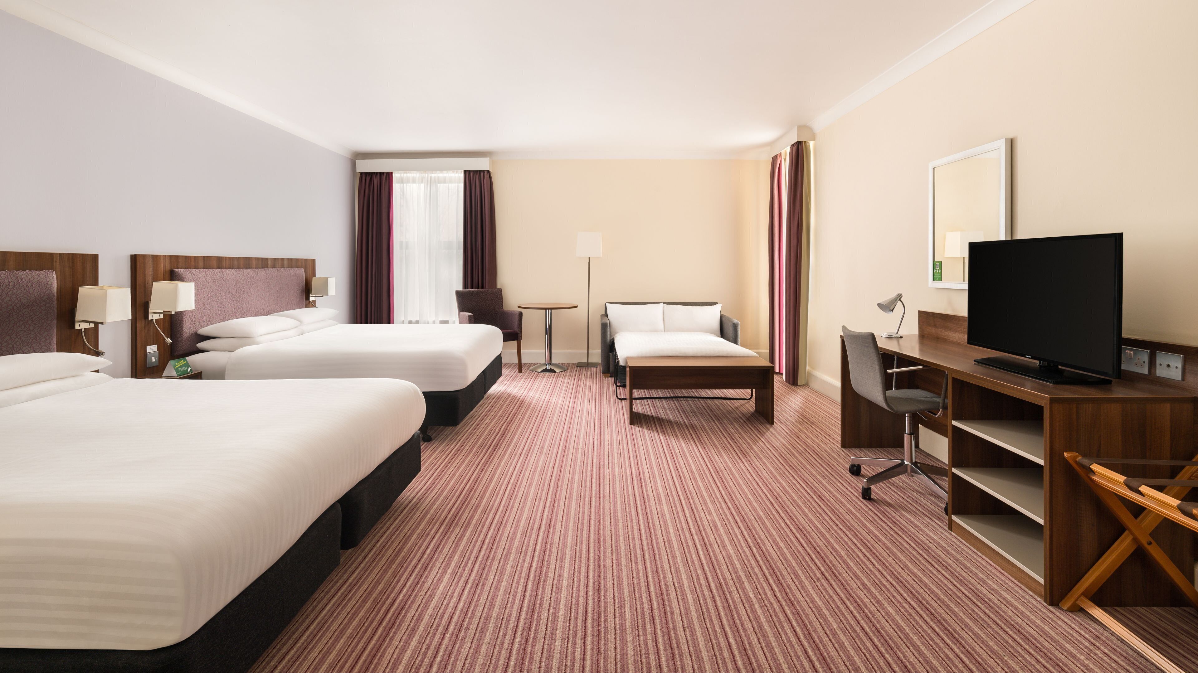 premium room, multiple beds | 1 bedroom, in-room safe, desk, laptop workspace