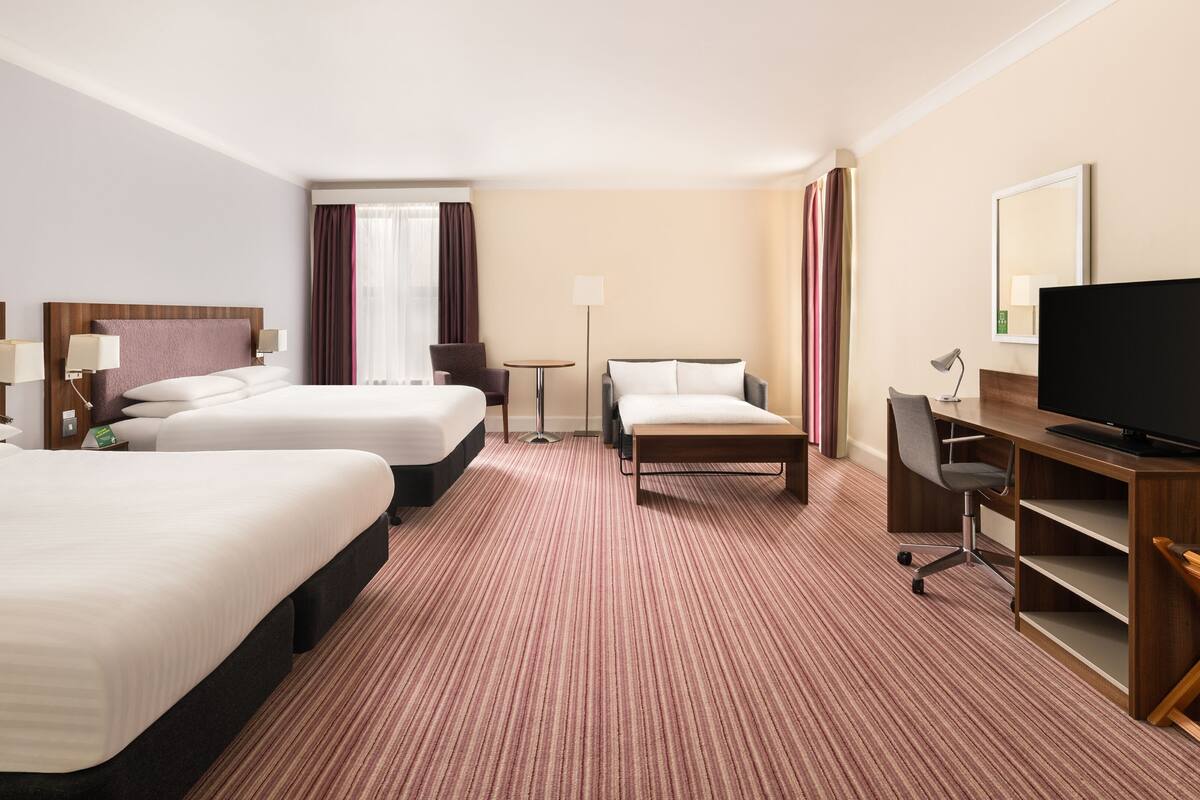 premium room, multiple beds | 1 bedroom, in-room safe, desk, laptop workspace