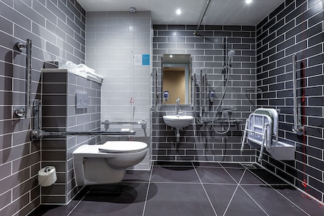 Room, 1 Double Bed, Accessible (with Free Hot Breakfast) | Bathroom | Shower, eco-friendly toiletries, hair dryer, towels. Holiday Inn Express London Hammersmith by IHG