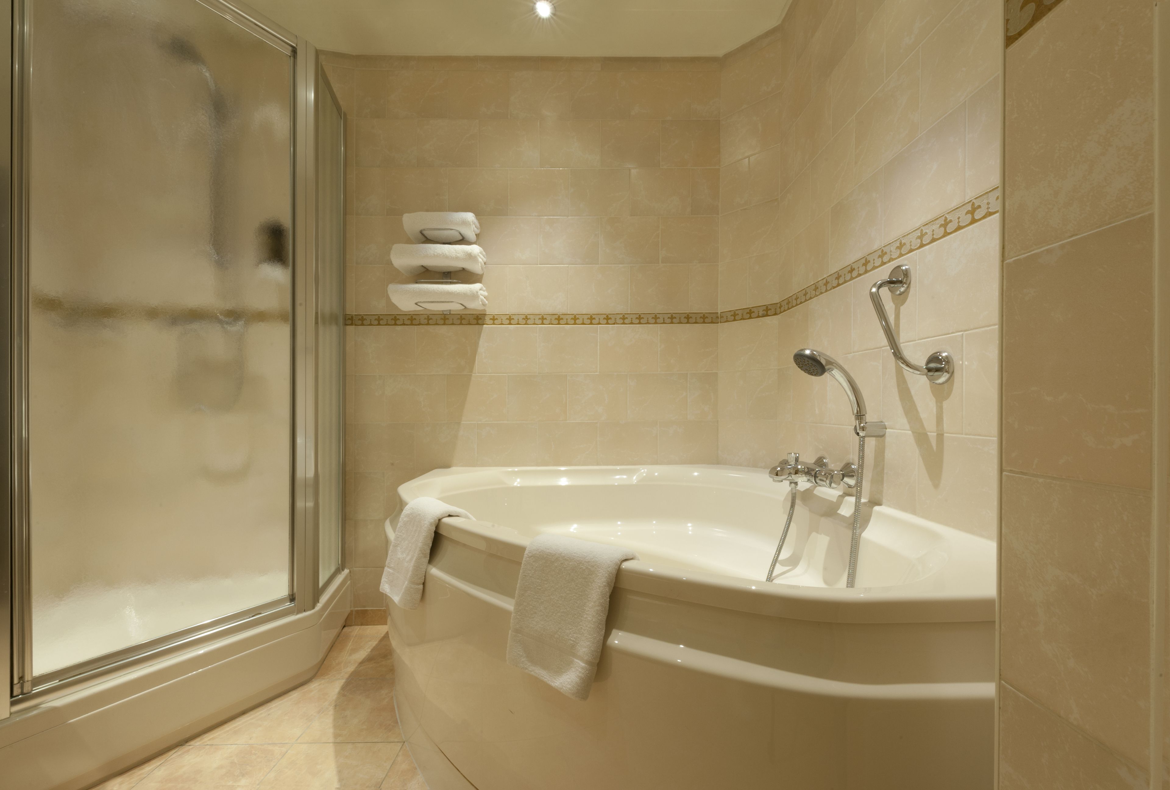 free toiletries, hair dryer, towels