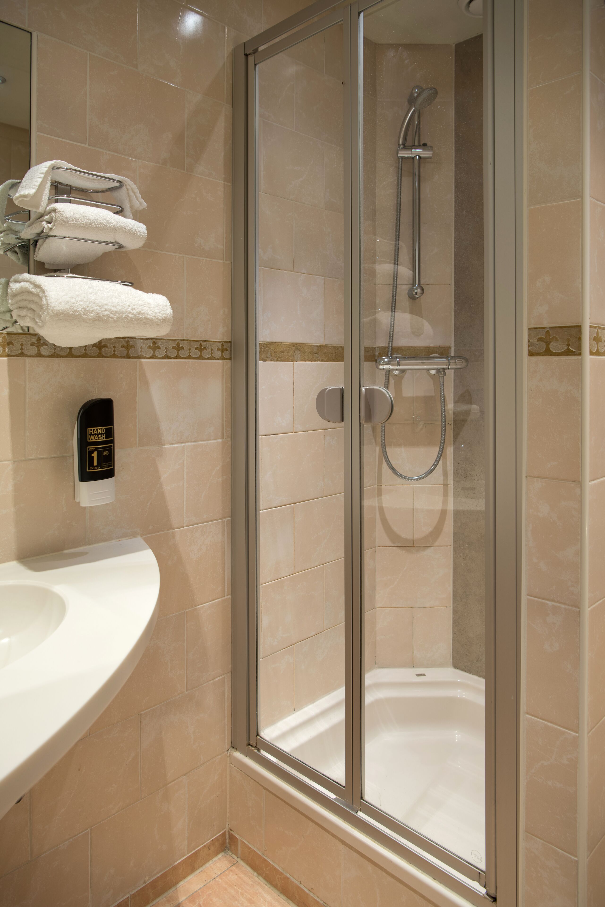 free toiletries, hair dryer, towels