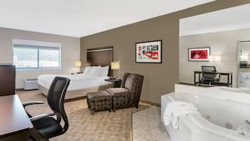 Room, 1 King Bed, Non Smoking | Pillow-top beds, desk, laptop workspace, blackout curtains