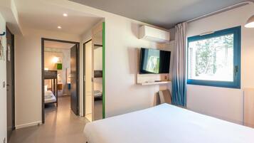 Soundproofing, free cots/infant beds, free WiFi, bed sheets
