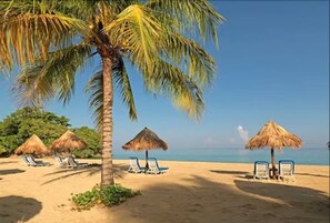 Private beach, sun-loungers, beach towels, snorkelling