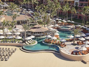 5 outdoor pools, open 9:00 AM to 9:00 PM, pool umbrellas, sun loungers - Playa Grande Resort & Grand Spa (Cabo San Lucas)