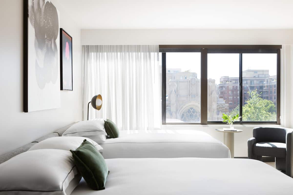 Frette Italian sheets, premium bedding, down comforters, in-room safe