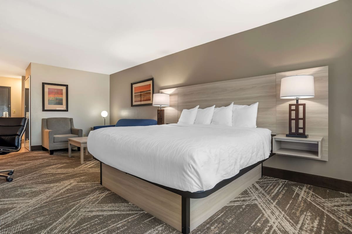 Suite, 1 King Bed, Accessible, Bathtub | Premium bedding, Tempur-Pedic beds, desk, blackout drapes