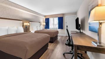 Standard Room, 2 Queen Beds, Non Smoking, Refrigerator & Microwave (Pet Friendly) | Down comforters, desk, laptop workspace, soundproofing