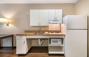 Studio, 1 Queen Bed, Accessible, Non Smoking | Private kitchen | Fridge, microwave, stovetop, coffee/tea maker