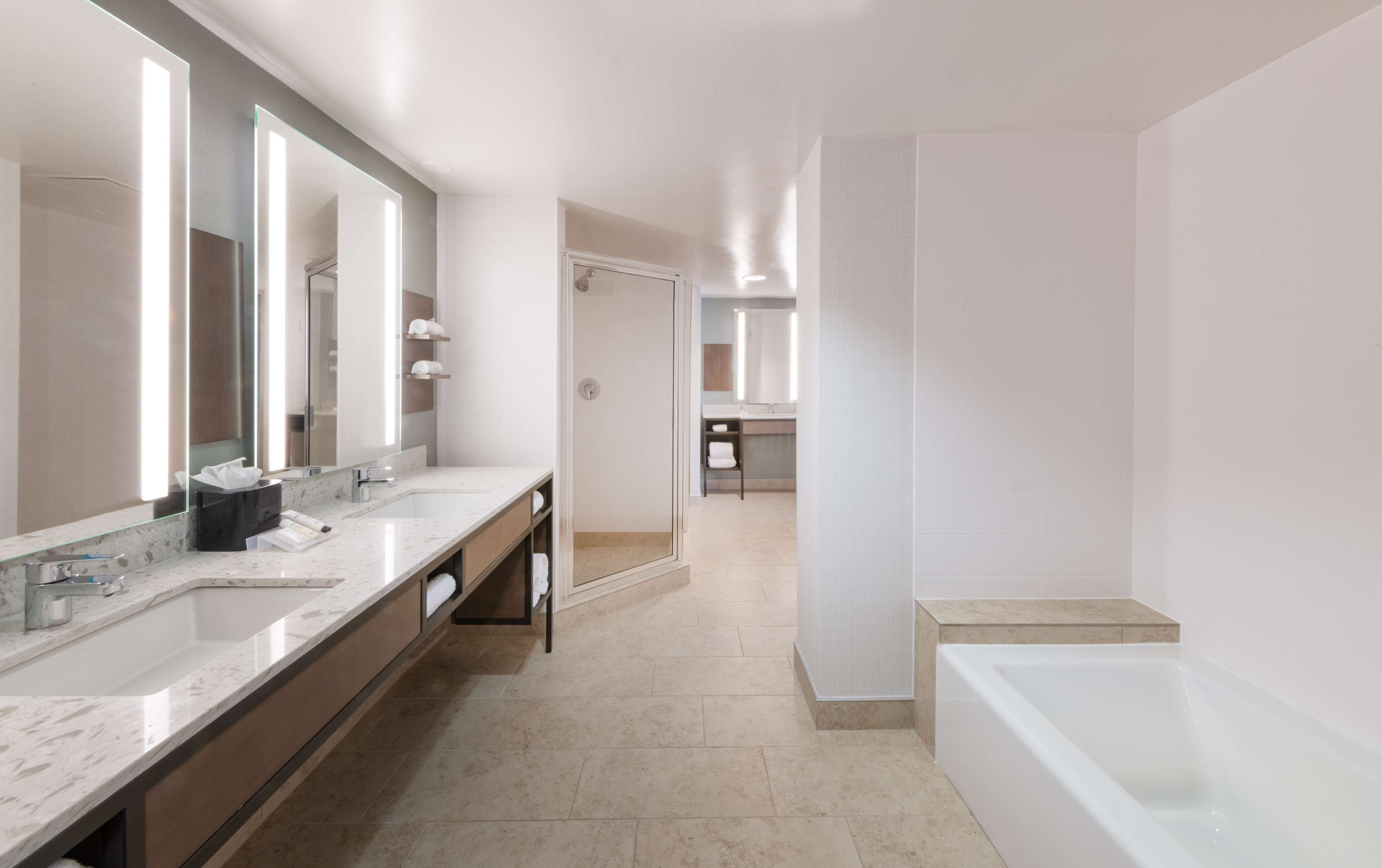 suite, 1 bedroom | bathroom | combined shower/bathtub, free toiletries, hair dryer, towels