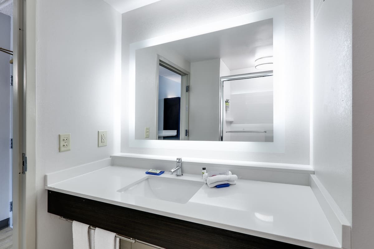 free toiletries, hair dryer, towels