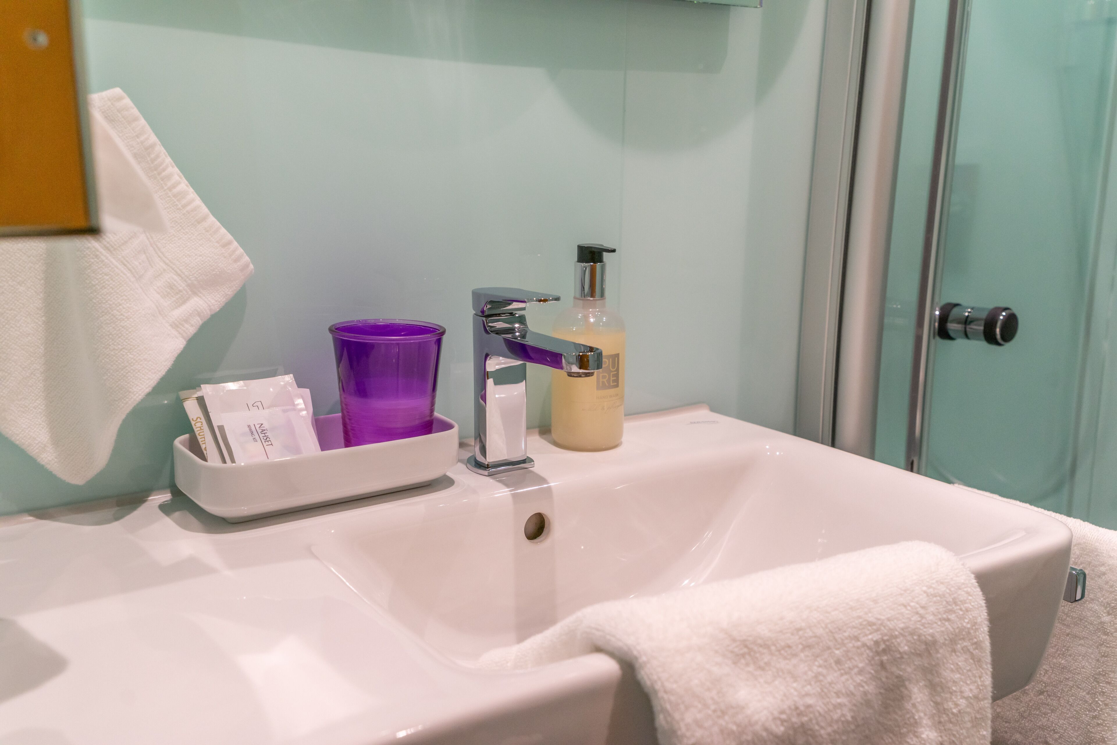 free toiletries, hair dryer, bathrobes, towels