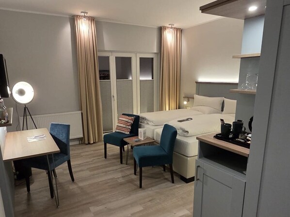 Minibar, in-room safe, desk, blackout curtains