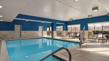 Indoor pool, open 8:00 AM to 11:00 PM, sun loungers