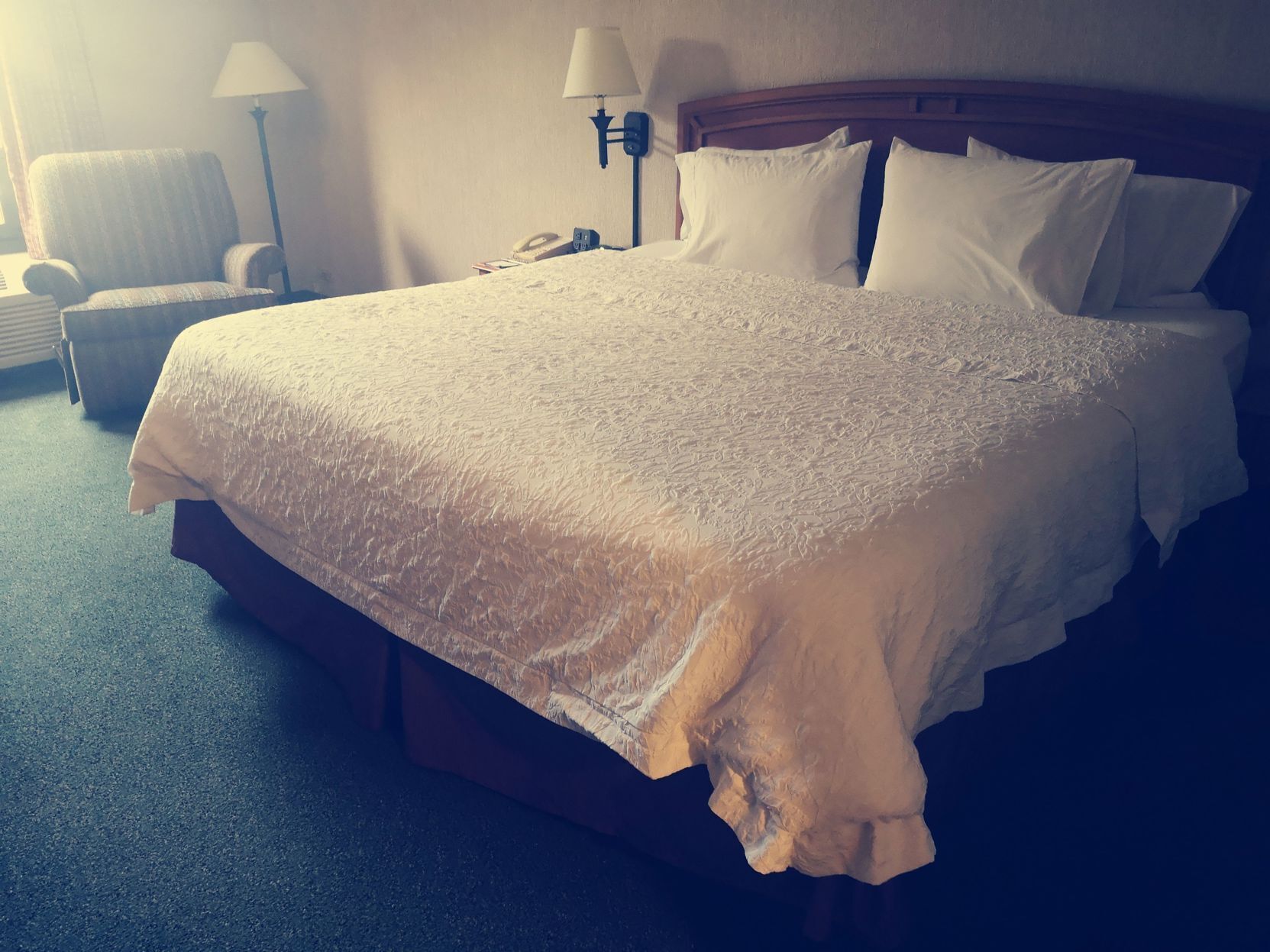 Blackout drapes, free WiFi, bed sheets, alarm clocks