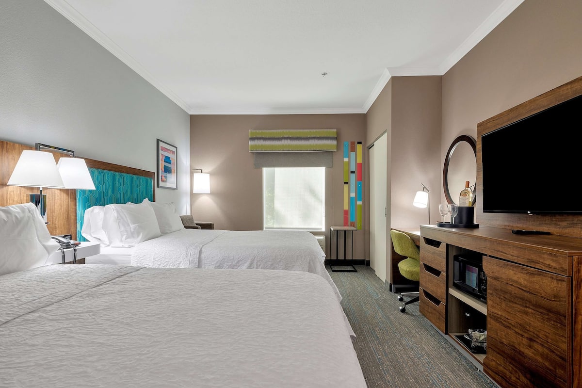 two queen beds nonsmoking | iron/ironing board, free cots/infant beds, free wifi, bed sheets