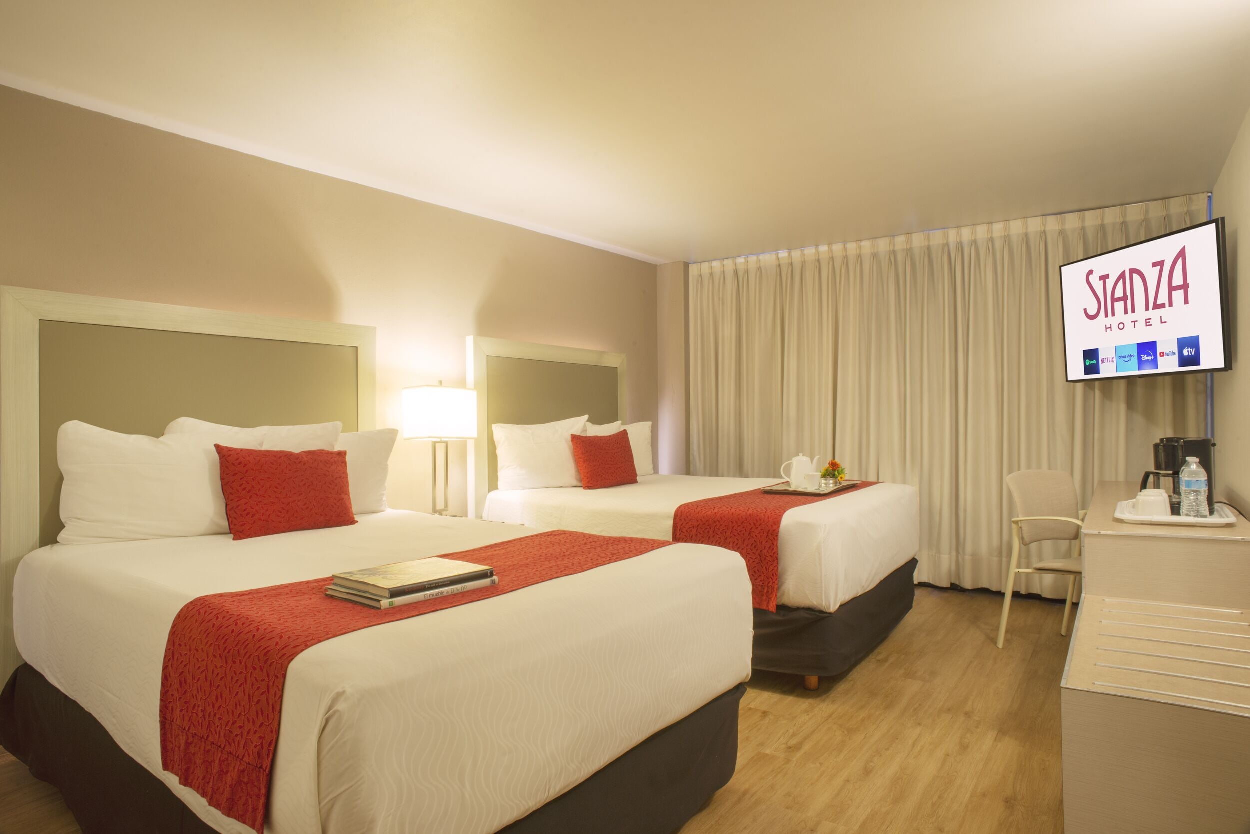 standard double room, 2 double beds | in-room safe, blackout curtains, free wifi, bed sheets