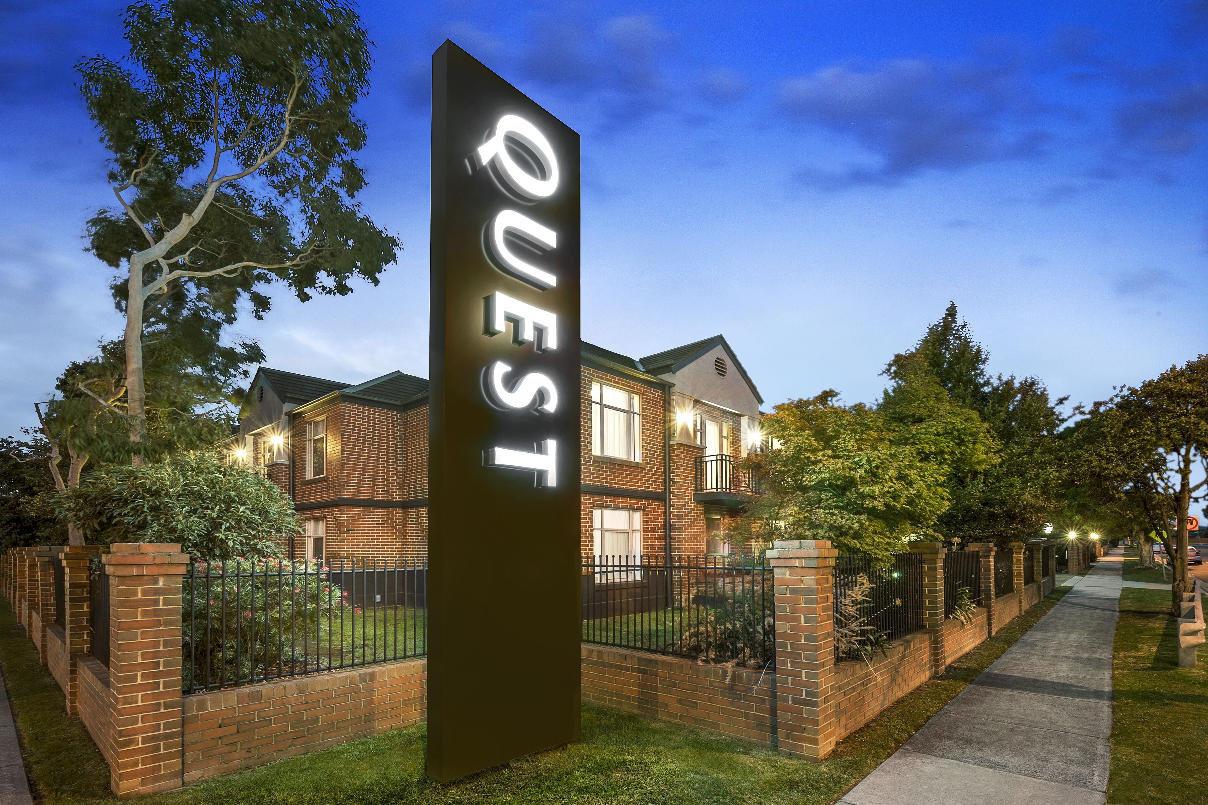 Front of property – evening/night